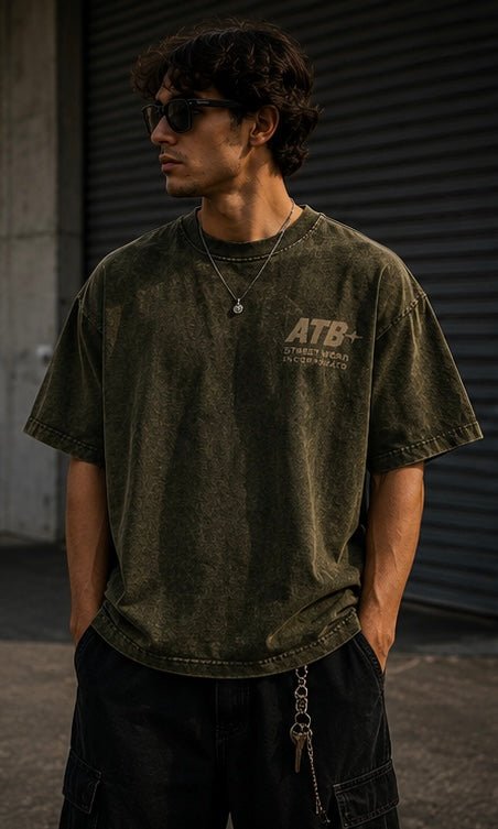 Olive Vintage Oversized Tee