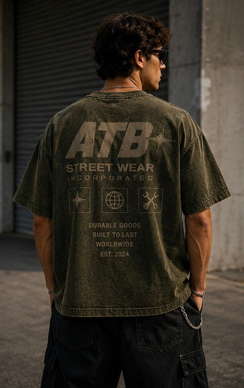 Olive Vintage Oversized Tee